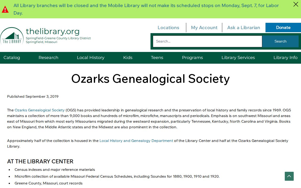 Springfield city directory companion research at the Ozarks Genealogical Society