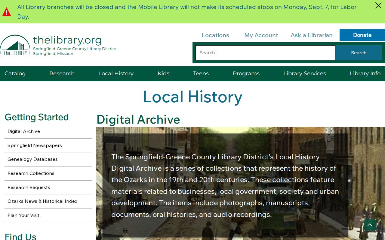 Springfield city directory research through the Library digital archive