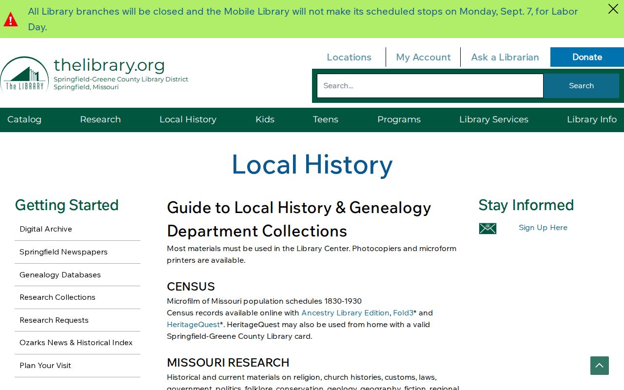 Springfield city directory research at the Library Center local-history collections