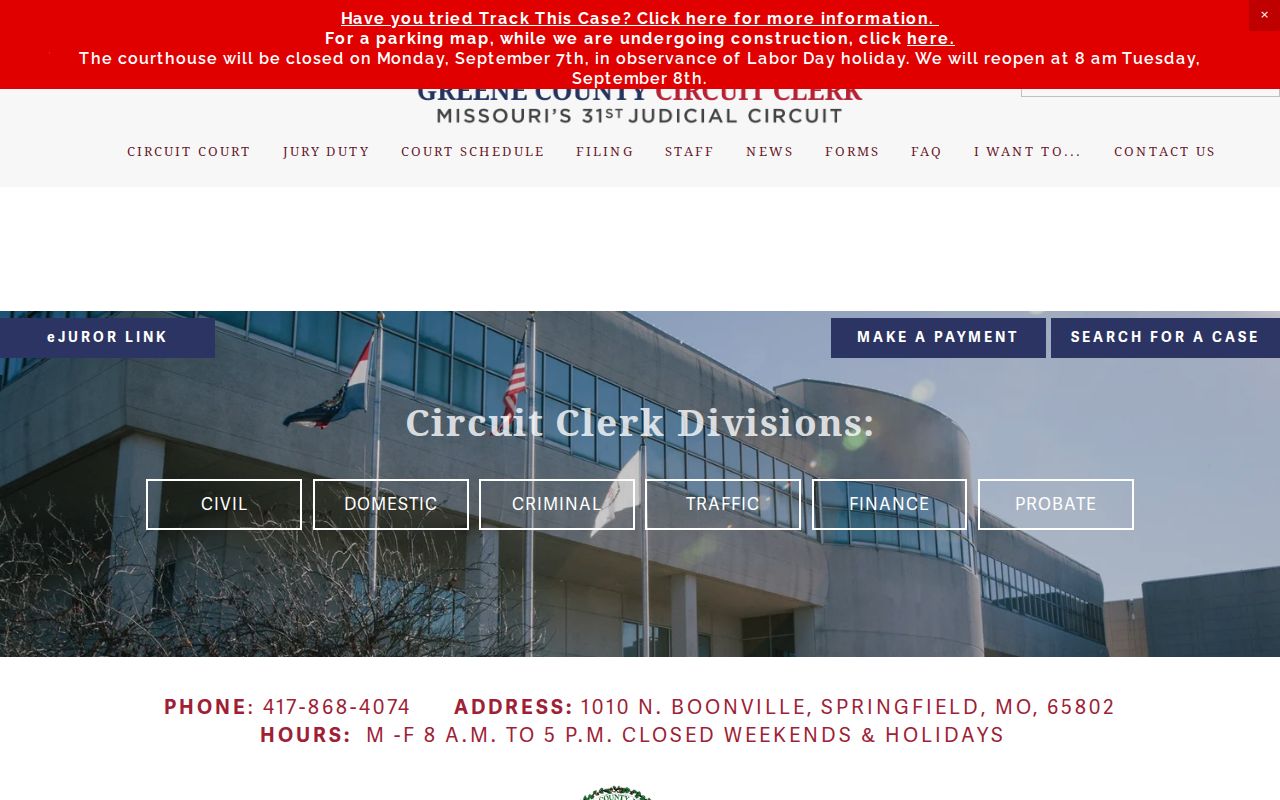 Springfield residents directory Greene County Circuit Clerk records access